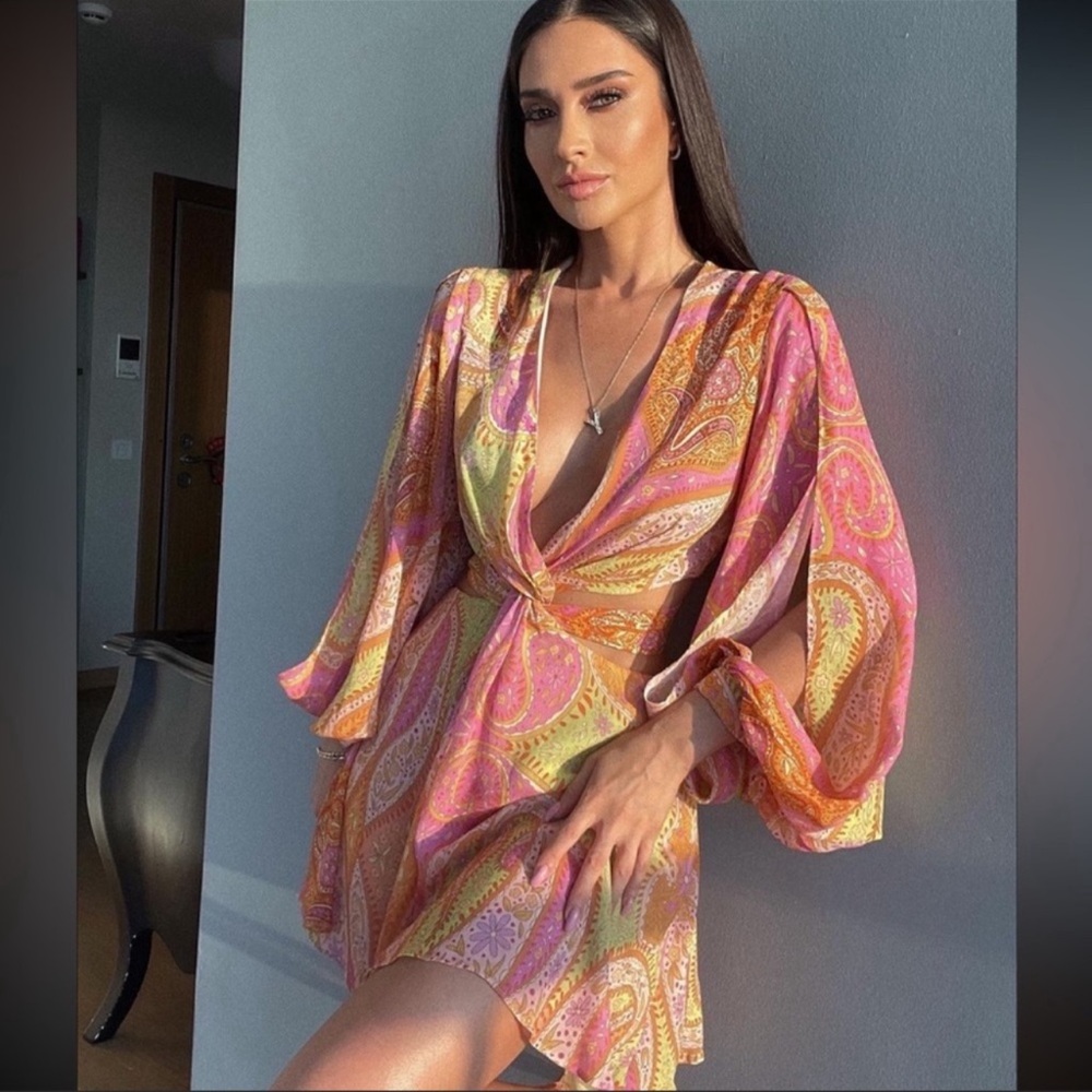 Zara cutout printed dress LIMITED EDITION